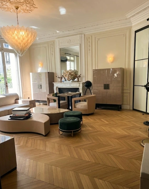 Pose parquet chêne massif ancien point de hongrie paris