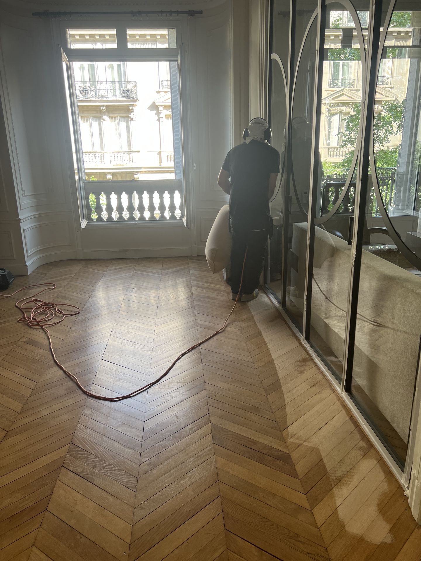 ponçage vitrification parquet ancien appartement paris